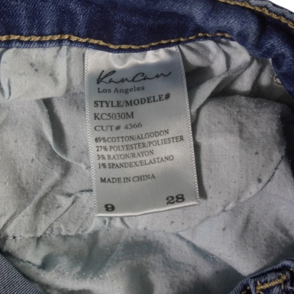 Kancan Los Angeles Skinny Jeans Womens 9 Blue Denim Cotton Distressed Frayed Hem